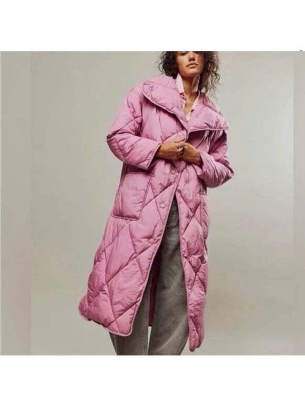 Free People We The Free Joanna Maxi Puffer Coat Pink Medium
